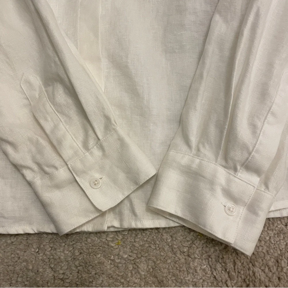 Reformation White Button-Down Linen Blend Shirt - Picture 4 of 10